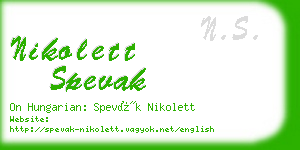 nikolett spevak business card